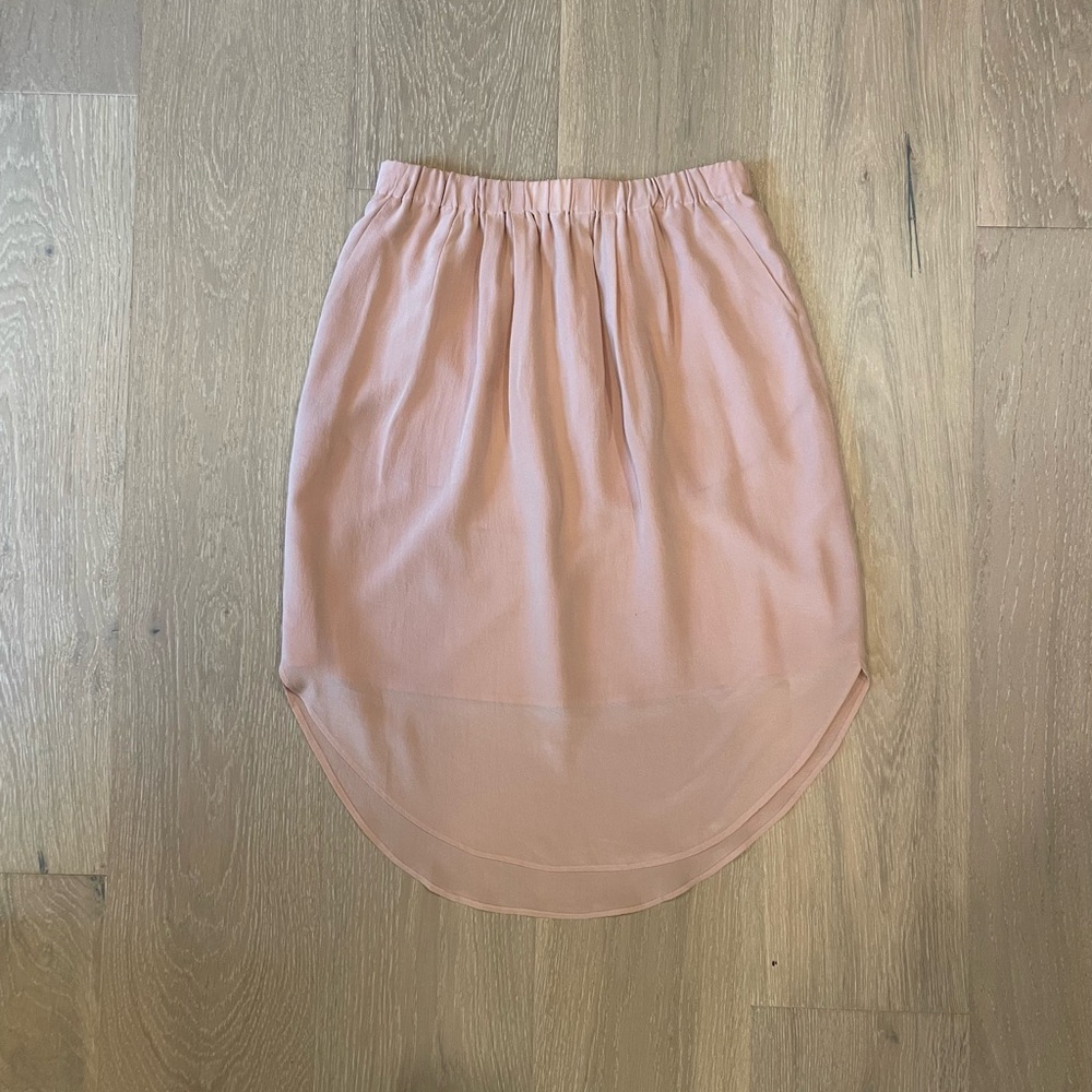 Madewell Silk Blush Tulip Hem Skirt